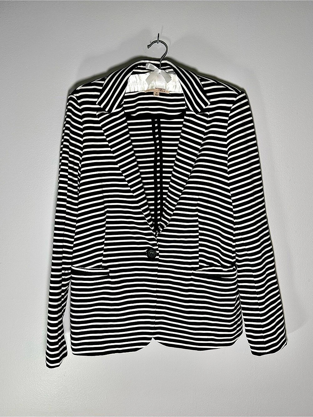 philosophy Striped Blazer in Black & White Size Medium
